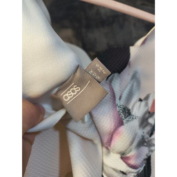 ASOS Off the Shoulder Scalloped Maxi Floral Print Dress Women's 2 - Picture 6 of 10